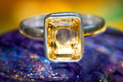 Citrine Gemstone Ring for Cremation Ash